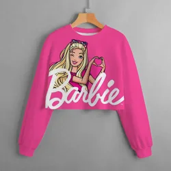 Children's Girl Barbie Princess Printed Hoodie Long Sleeve Sportswear Children's Spring and Autumn 2-14 Year Old Cartoon Casual