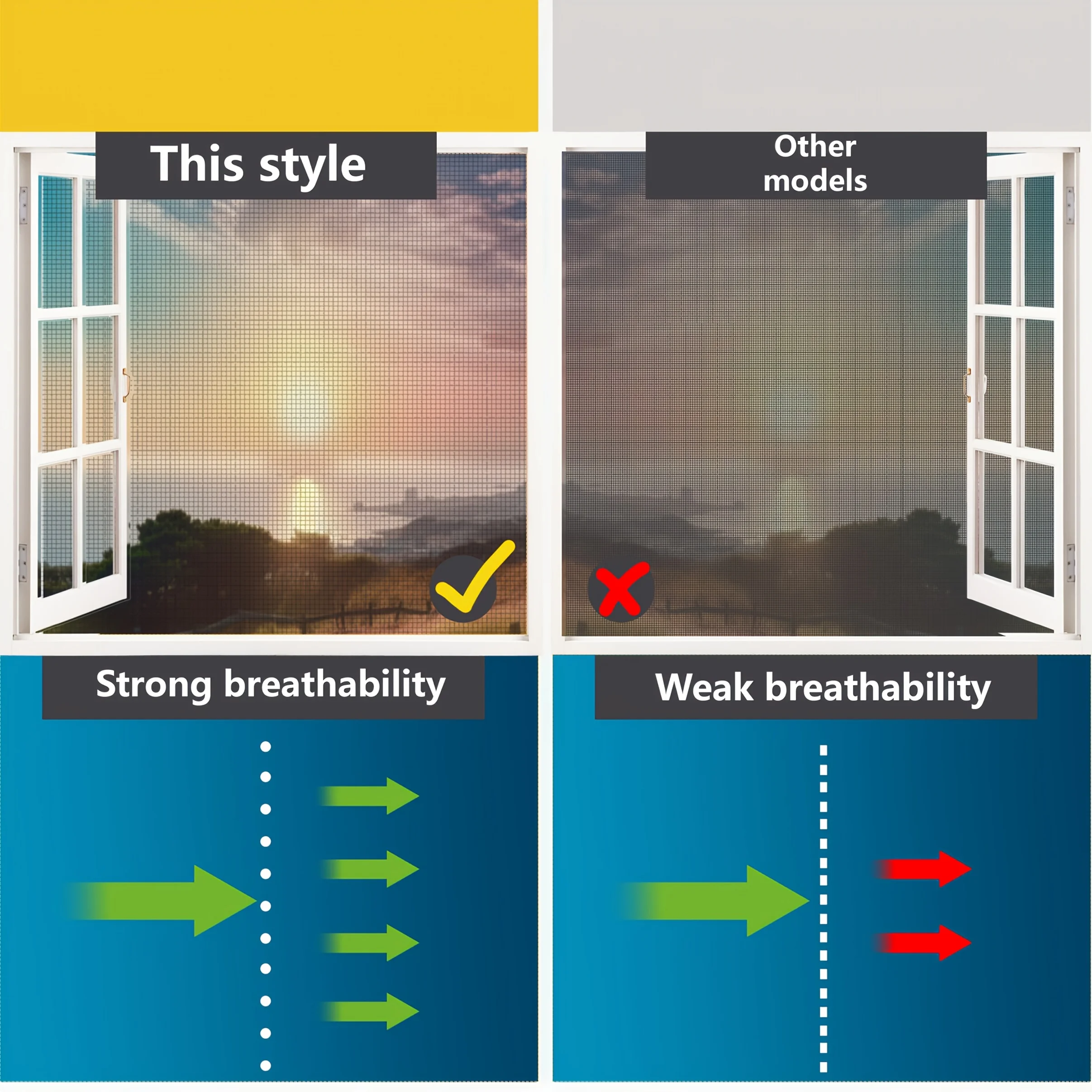 1set Magnetic Window Screen, High Breathability Can Be Cut And Installed Without Punching, Mosquito Prevention Device