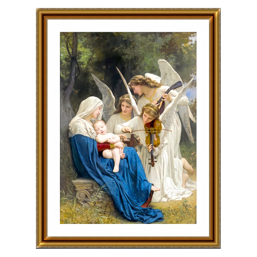 A Classic Religious Scene, Madonna Holding Baby and Angel Cross-Stitch Material Package DIY Hand Embroider Kit, Printed Embroider view 3