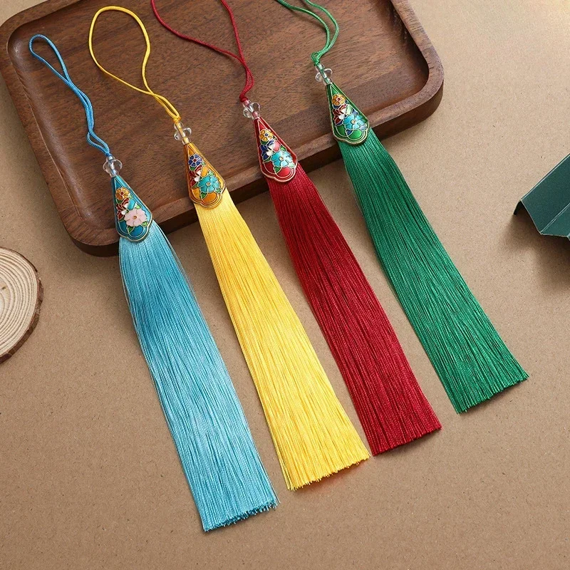 Beautiful Chinese Tassels Enamel Color Flower 16cm Fine Polyester Thread Tassels Garment Ornament Home Decorations