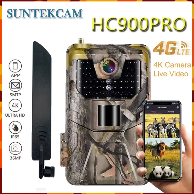 

HC900PRO 4G Live Streaming Wildlife Hunting Trail Camera Photo Video Live Streaming Cloud Storage APP 4K 36MP Waterproof IP65