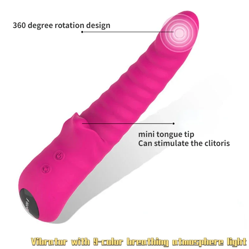 

Vibrators Rotating Dildo Dildo, AV Masturbator Mini Tongue Cunnilingus IPX7 Waterproof Adult Toy with Breathing Atmosphere Light