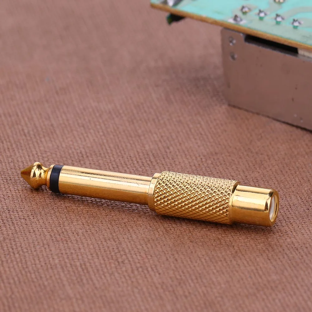 6.35mm macho para 3.5mm fêmea conector de áudio banhado a ouro cobre puro 6.35mm mono macho jack para rca fêmea plug baixa perda de sinal