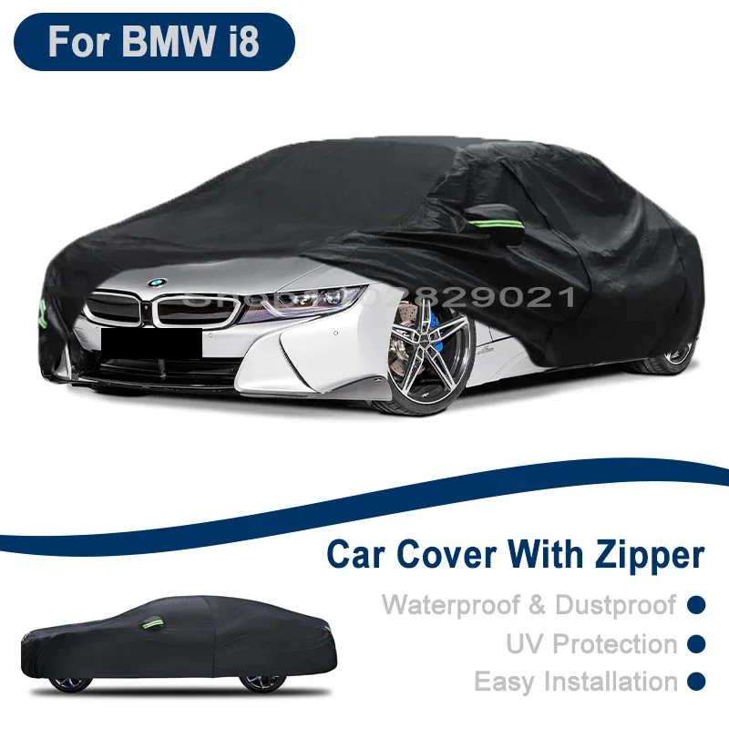 

Outdoor Full Vehicle Cover For BMW i8 - Side Zipper Design, Waterproof Dustproof Sun Protection Car Cover