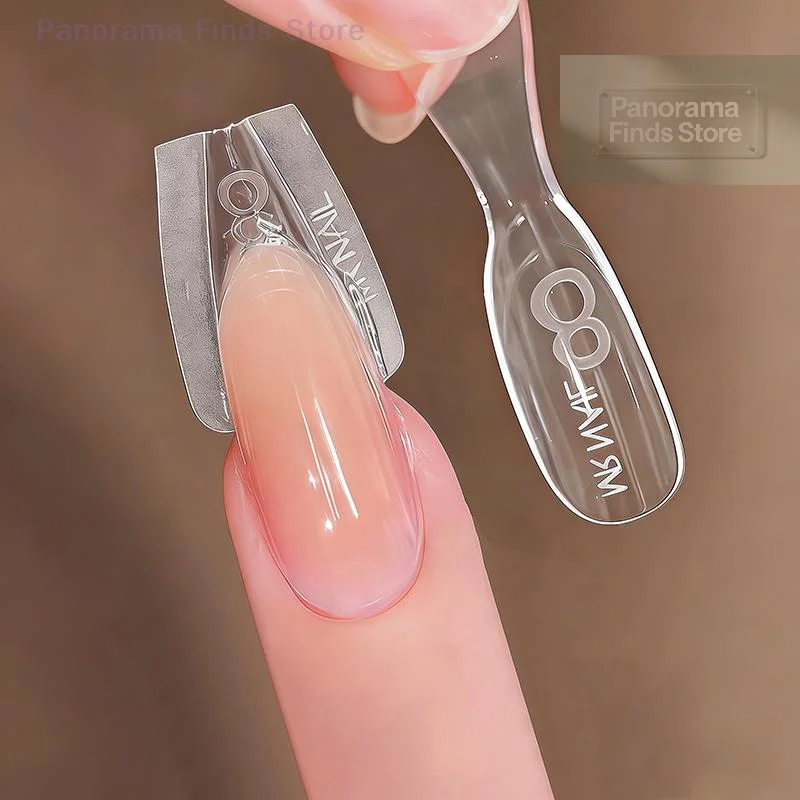 60Pcs/Box Sandwich Nail Forms 60pcs Oval Extension Dual Form no Paper Forms Needed for Easy Nail Extensions Top Mold Bottom Mold