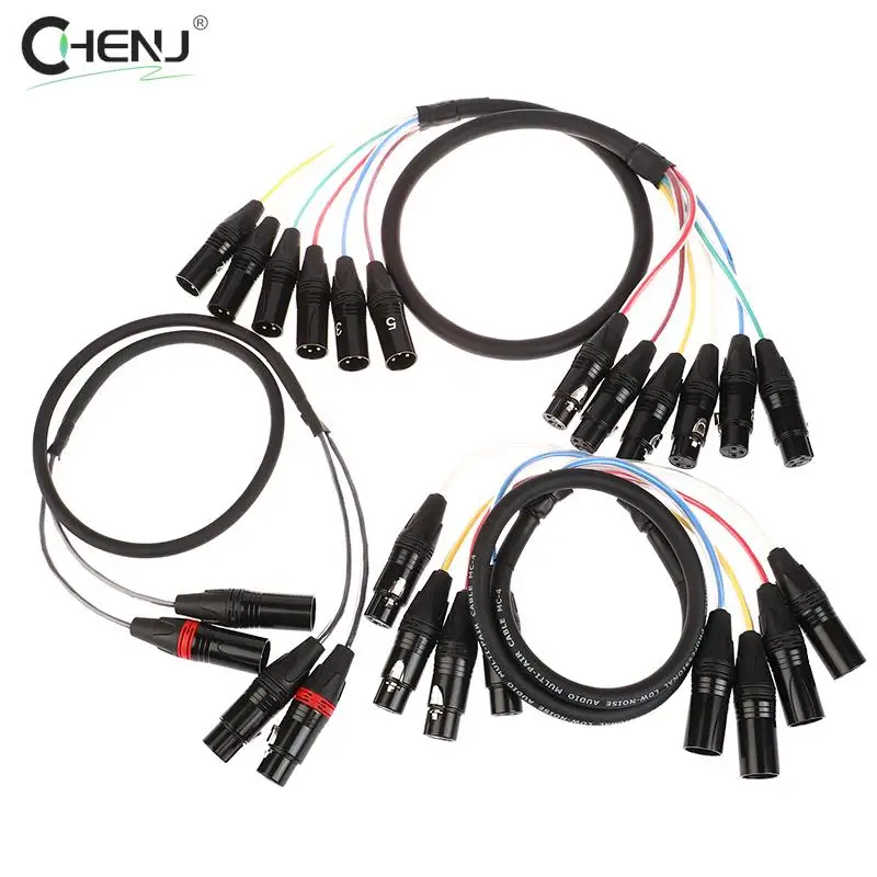 1M 2 4 6 Channel Professional Multi-Media 3 Pin XLR Cable Male To Female Balanced Audio Extension Cord