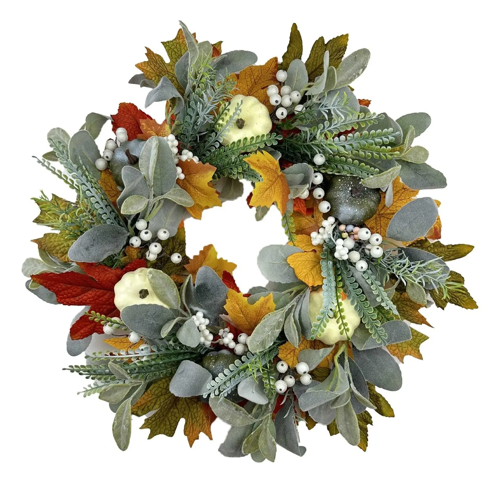 Decorative Wreath, Halloween Autumn Wreath Festival Flowers Thanksgiving Wreath Maple Leaf Door Decoration Sunflower Candle