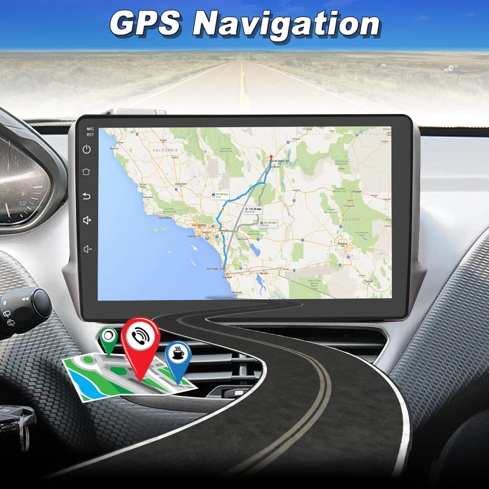 Android-Autoradio für Peugeot 208 2008 2012–2018 Bildschirm Carplay Android Auto, GPS-Navigation, Bluetooth, UKW-Radio, SWC, hintere Kamera