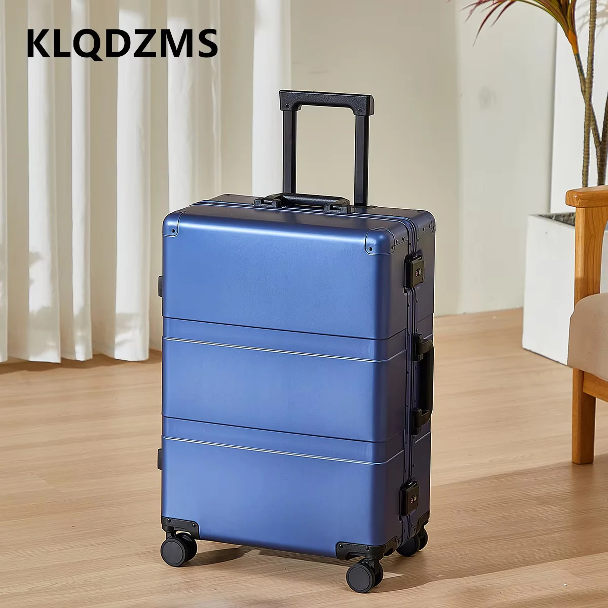 KLQDZMS Carry-on Travel Luggage All Aluminum Magnesium Alloy Boarding Case 20"24"28Inch Business Luggage Men's Cabin Suitcase