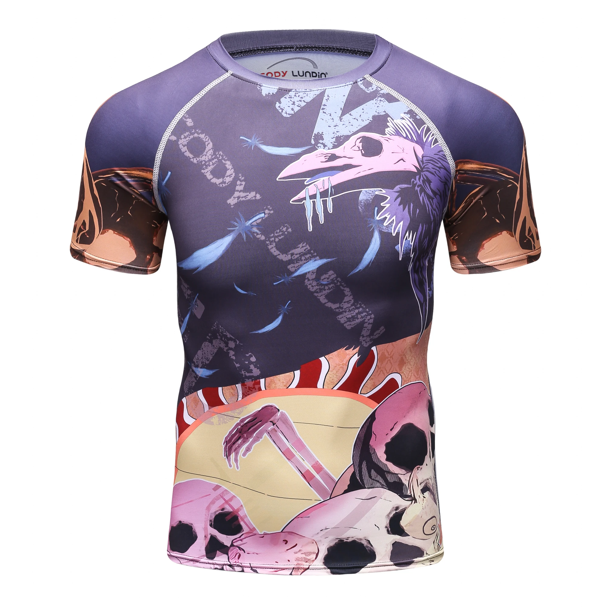 Purple Personalised Rashguard Muay Thai MMA Sweatshirt for Men Kickboxing Sports Sublimated T-shirts Tattoo Blouse Wholesale