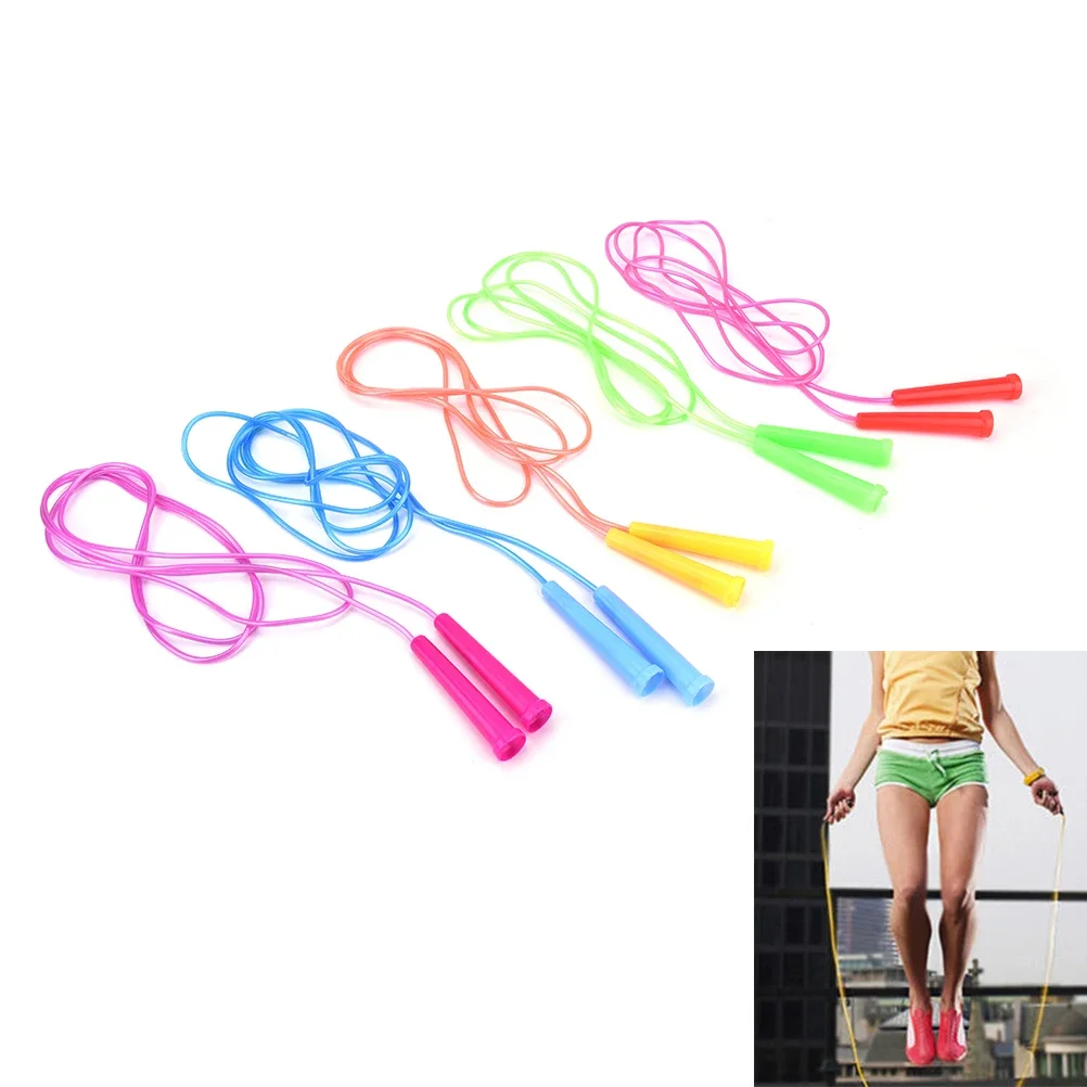 2PCS 2.1m Colorful Speed Wire Skipping Adjustable Jump Rope Fitness Sport Exercise Cross Fit Student Kids