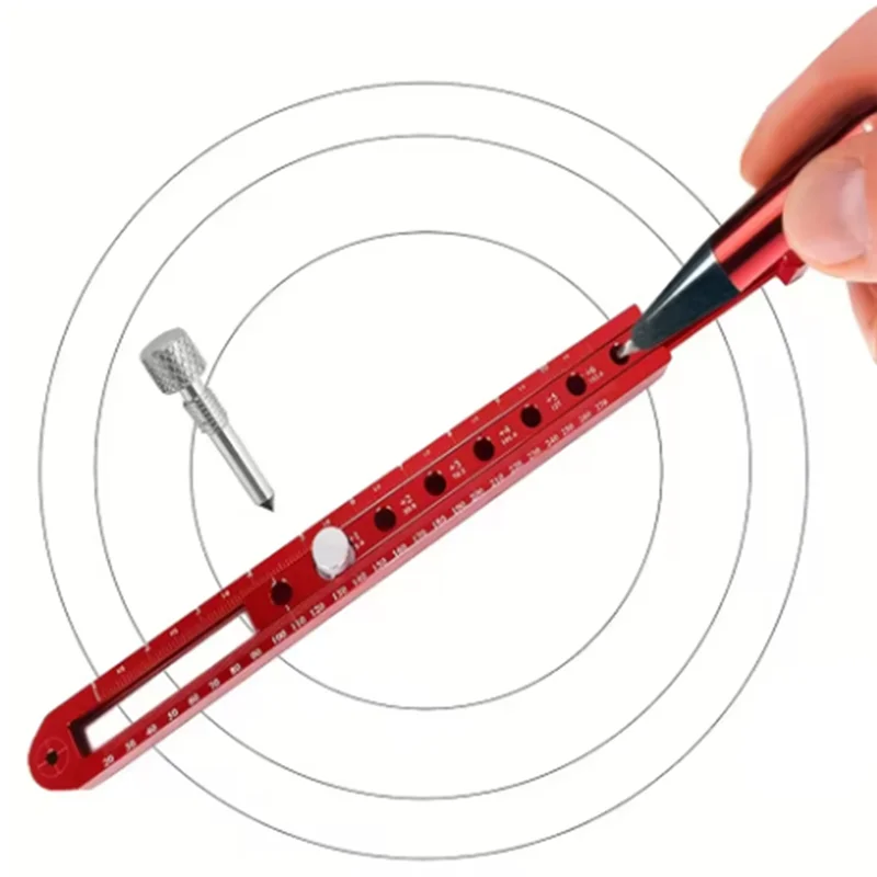 

AA05 1Pc 340Mm Woodworking Scribing Center Finder Ruler Scribing Circle Ruler Woodworking Gauge Compass Measuring Tool