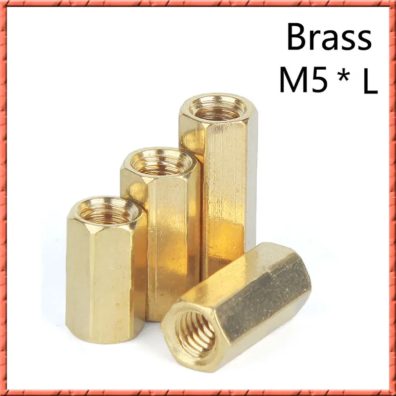 

20-50Pcs/Lot Long Nut M5*L Hexagonal Brass Column Monitoring Security Camera Stud Internal Thread Female Brass Hex Spacer Pillar