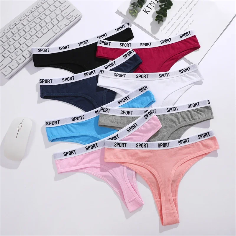 FINETOO 6 шт. женские бесшовные хлопковые стринги с низкой талией, мягкие удобные спортивные трусики