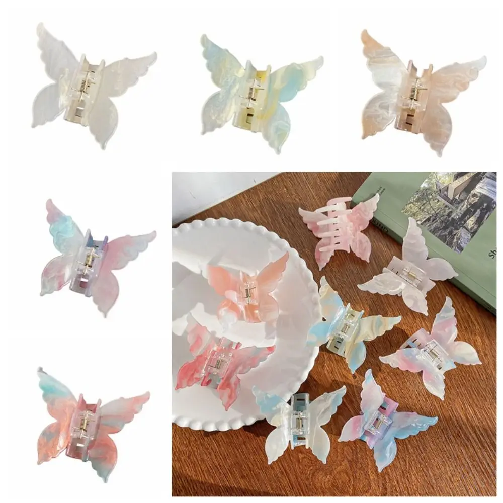 تغيير لون خلات فراشة مشبك شعر التدرج اللون الملونة فراشة مشبك شعر غطاء الرأس انتزاع كليب كبير القرش كليب فتاة #2