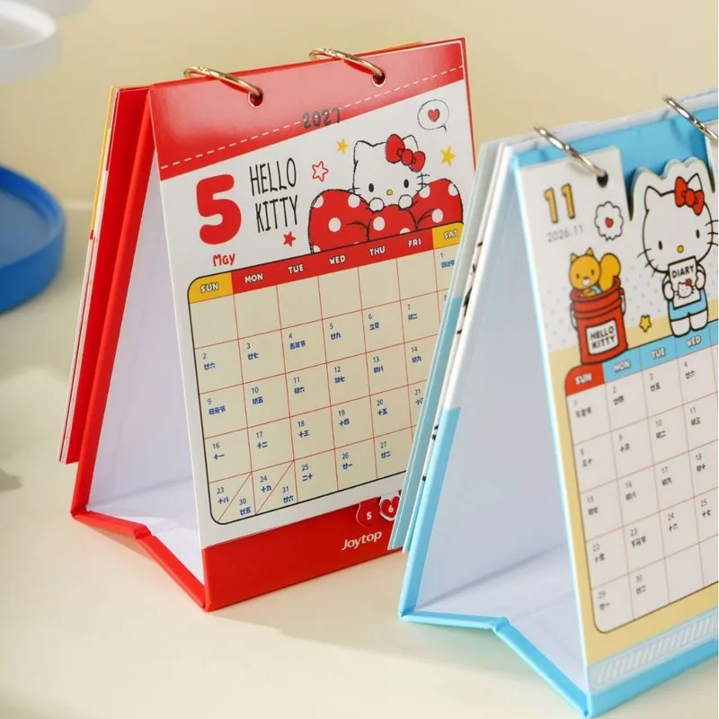Calendrier de bureau Hello Kitty Kuromi, nouveau calendrier de bureau mignon, calendrier de bureau de dessin animé et planificateur de contrôle de la discipline personnelle sur le bureau