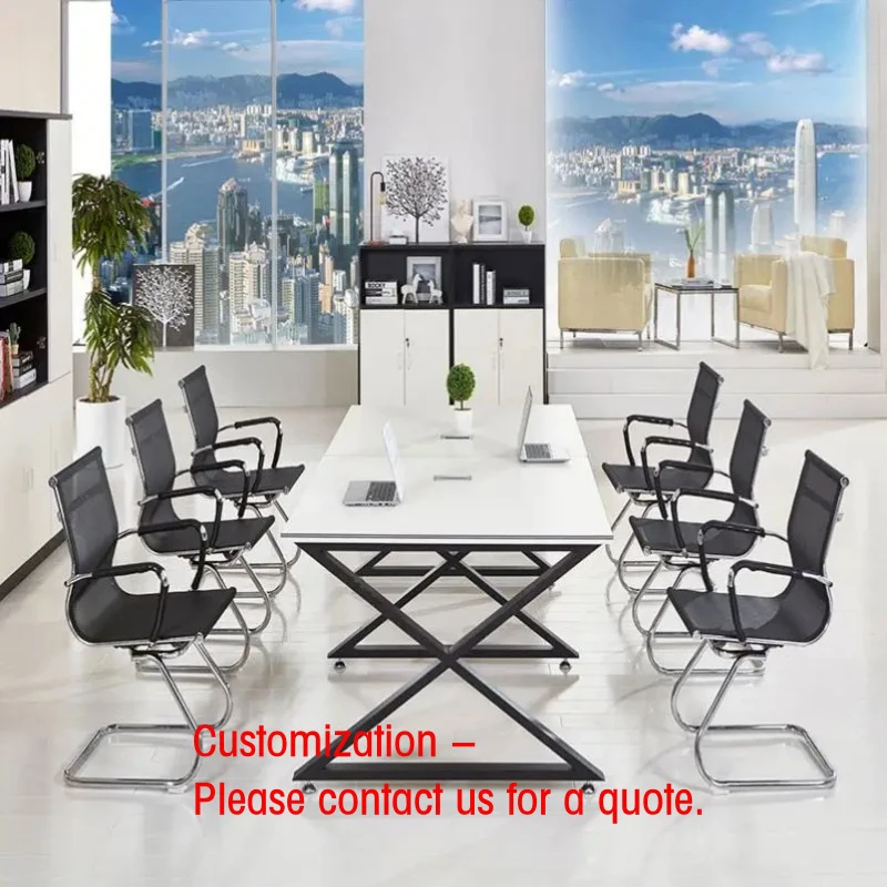 custom.Modern Contemporary Office Furniture Simple Wood Panel Conference Table with Chair Meeting Room