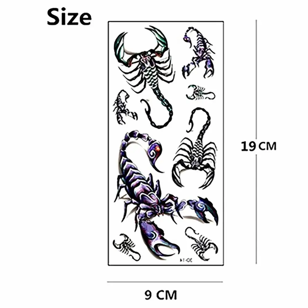 Tattoo Sticker 3D Men Fashion Cool Funny Scorpion King Temporary Waterproof Tattoo Sticker