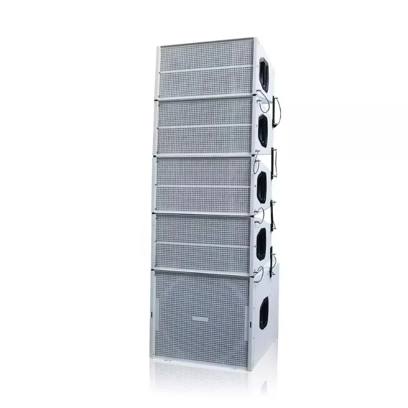 Dual 10 Inch 2-Way Passive & Powered Line Array Speaker White Professional Audio for Church