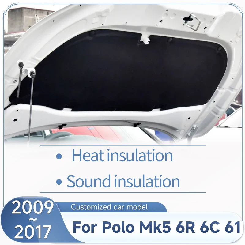 Para Volkswagen Polo Mk5 6R 6C 61 2009 ~ 2017 VW Vento Ameo Polo Vivo Skoda cubiertas rápidas Carro accesorios estera de aislamiento acústico de coche