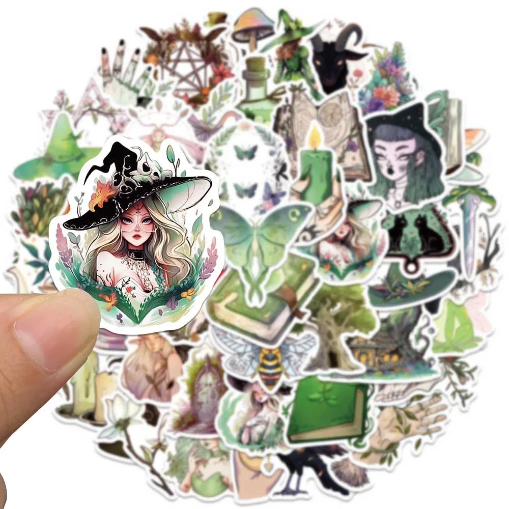 10/50Pcs Cute Forest Witch Magic World Stickers Aesthetic DIY Scrapbooking Skateboard Laptop Phone Fridge Car Decoration Sticker