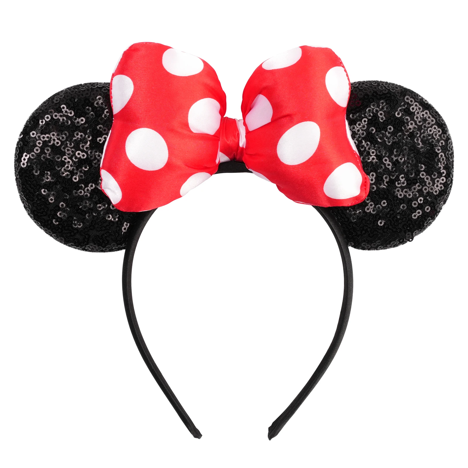 1 Stück Klassisches Prinzessinnen-Stirnband mit Polka-Dot-Schleife, Minnie-Maus-Ohren, Party-Geburtstags-Themenpark-Accessoire, Mädchen-Haaraccessoire