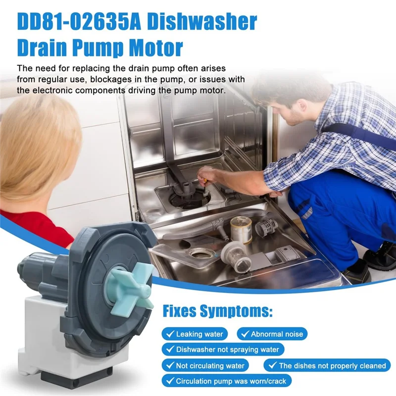 Stable-DD81-02635A Pompa Pembuangan Pencuci Piring B20-3A01 untuk Samsung Pompa Pembuangan Pencuci Piring DW80R2031US/AA Suku Cadang Pengganti Mesin Pencuci Piring