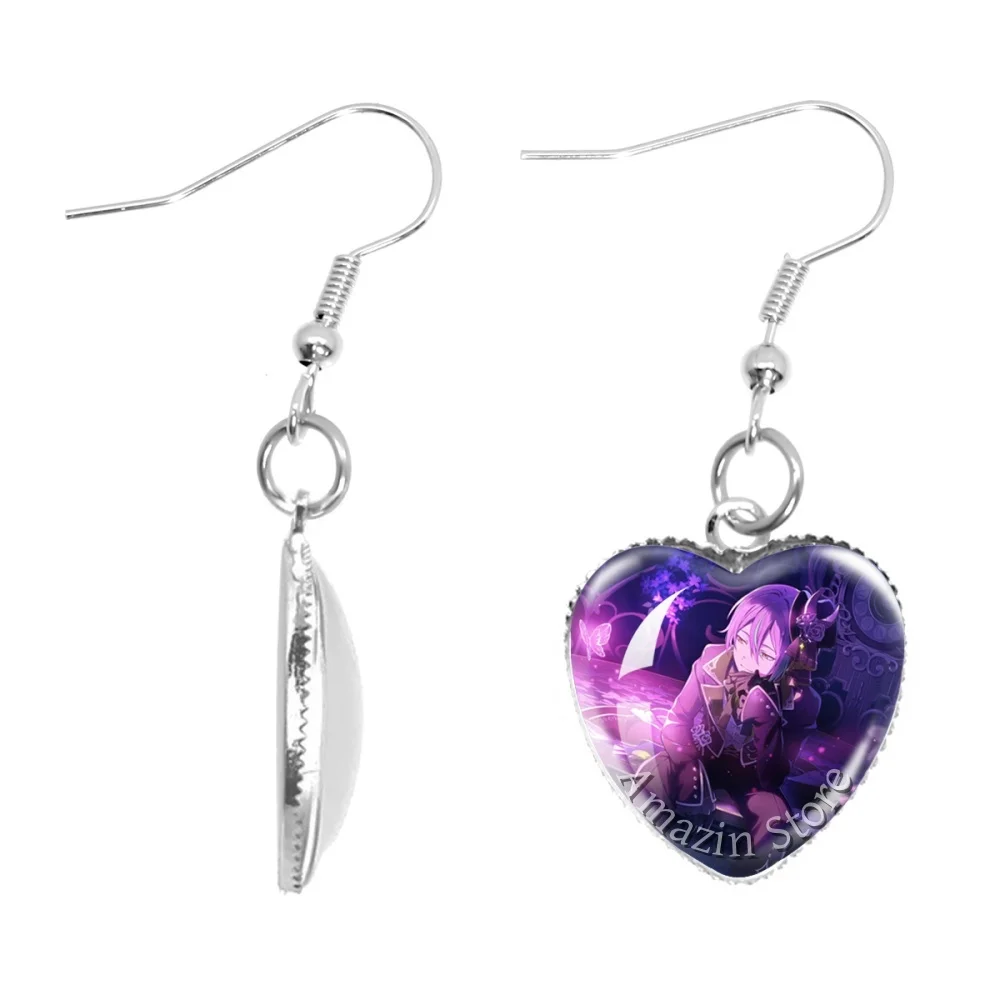 20mm Heart Earring Ear Hook Souvenir Pendant Project SEKAI Anime Wonderlands×Showtime Kamishiro Rui Glass Jewelry Fans Gift