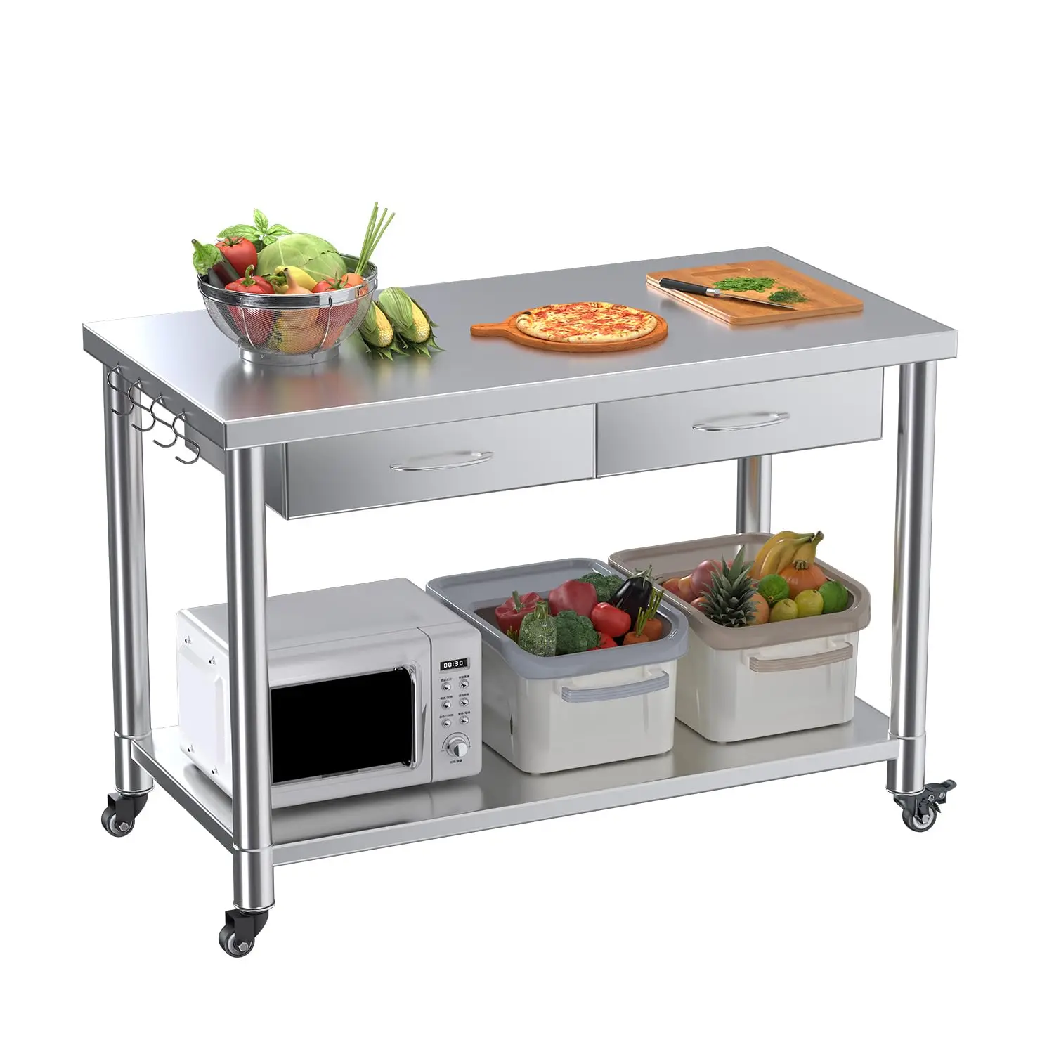 Stainless Steel Table with Drawer, 48”x24” Kitchen Prep Table | Heavy Duty Commercial Work Table, Kitchen Island, Customized