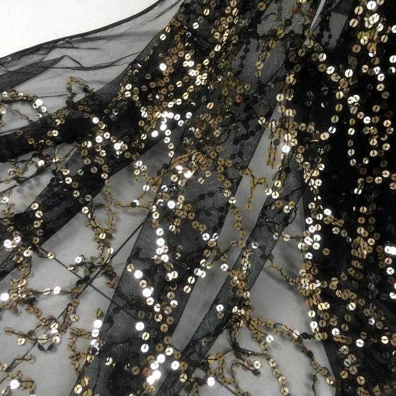 Shiny Fringed Sequins Fabric For Wedding Evening Dress Decoration Sequin Cloth DIY Materila Designer Fabric