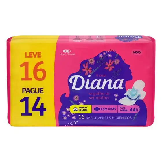 ABSORBENT DIANA COVERAGE SMOOTH WITH PROMOTIONAL ABAS 16 UNITS