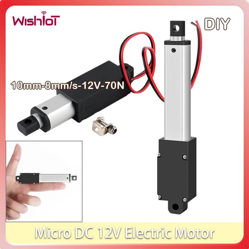 

Ход линейного привода 10 мм-8 мм/s-12V-70N Электродвигатель Micro DC 12 В с кронштейном Электрический толкатель для умного дома Медицинский # Т3