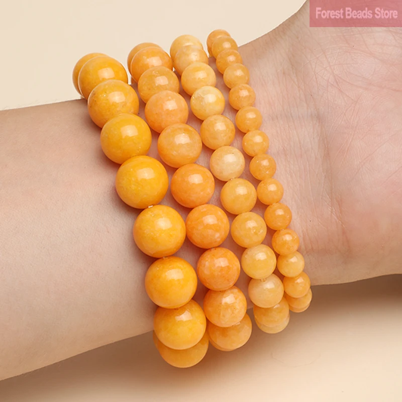 Natural Yellow Chalcedony Bracelet Jewelry Stretch Bracelet Men\'s Women\'s Clothing Accessories Jewelry Pulseras Gift 6/8/10/12mm