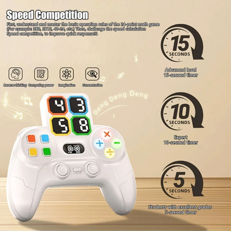 Transportable Mathematics Learning Device For Kids 1300+ Leveled Riddles Parent Child Participatory Game With Safe 15UB