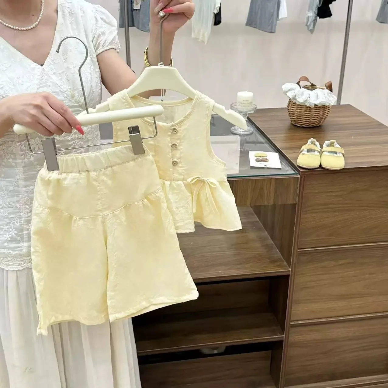 Korean Version Girls' Summer Thin Ruffled Top Vest Two-piece Set 2026 New Stylish Versatile Baby Treasure Set