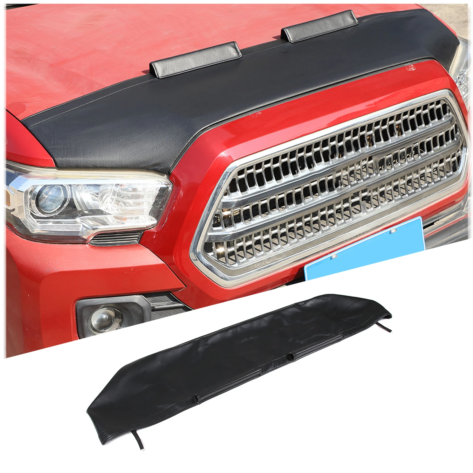 For Toyota Tacoma 2016-2022 Leather Car Bonnet Hood Bra Hood Sand And Stone Deflector Protection Cover Car Accessories