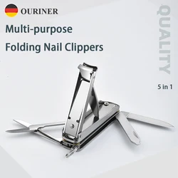 Multi-purpose Nail Clippers 5-In-1 Nail Clippers Folding Stainless Steel Nail Clippers Keychain Multi-purpose kit Manicure Tools