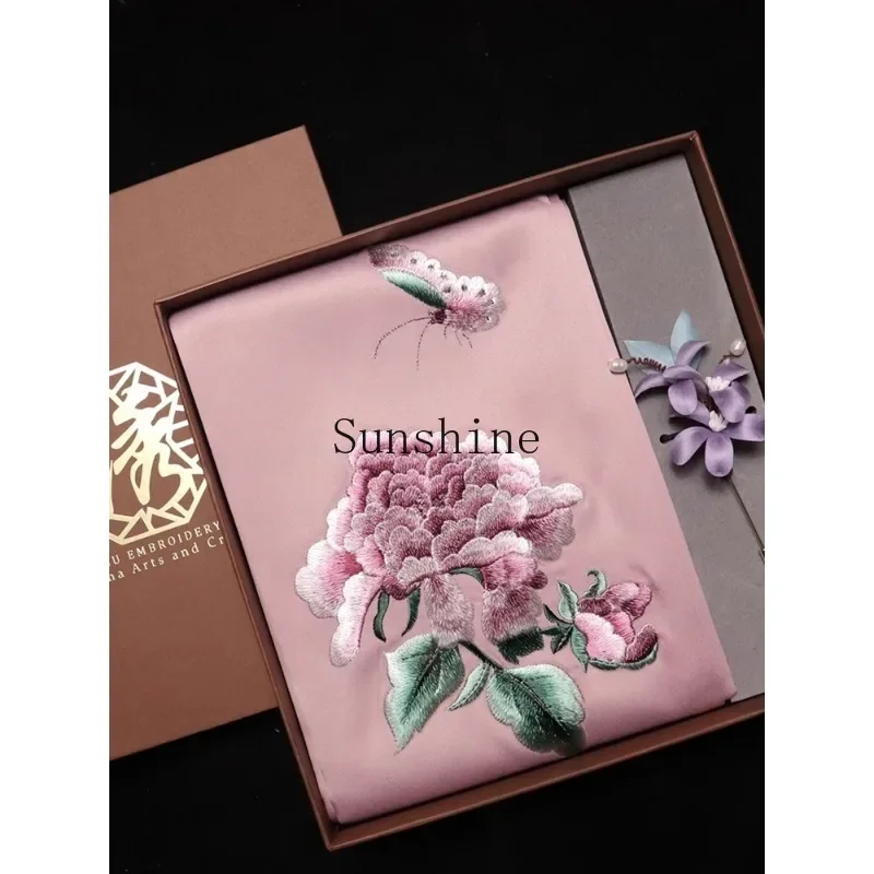 

Suzhou Embroidery Intangible Cultural Heritage Edelweiss Brooch Set Handmade Suzhou Specialty Silk Embroidery
