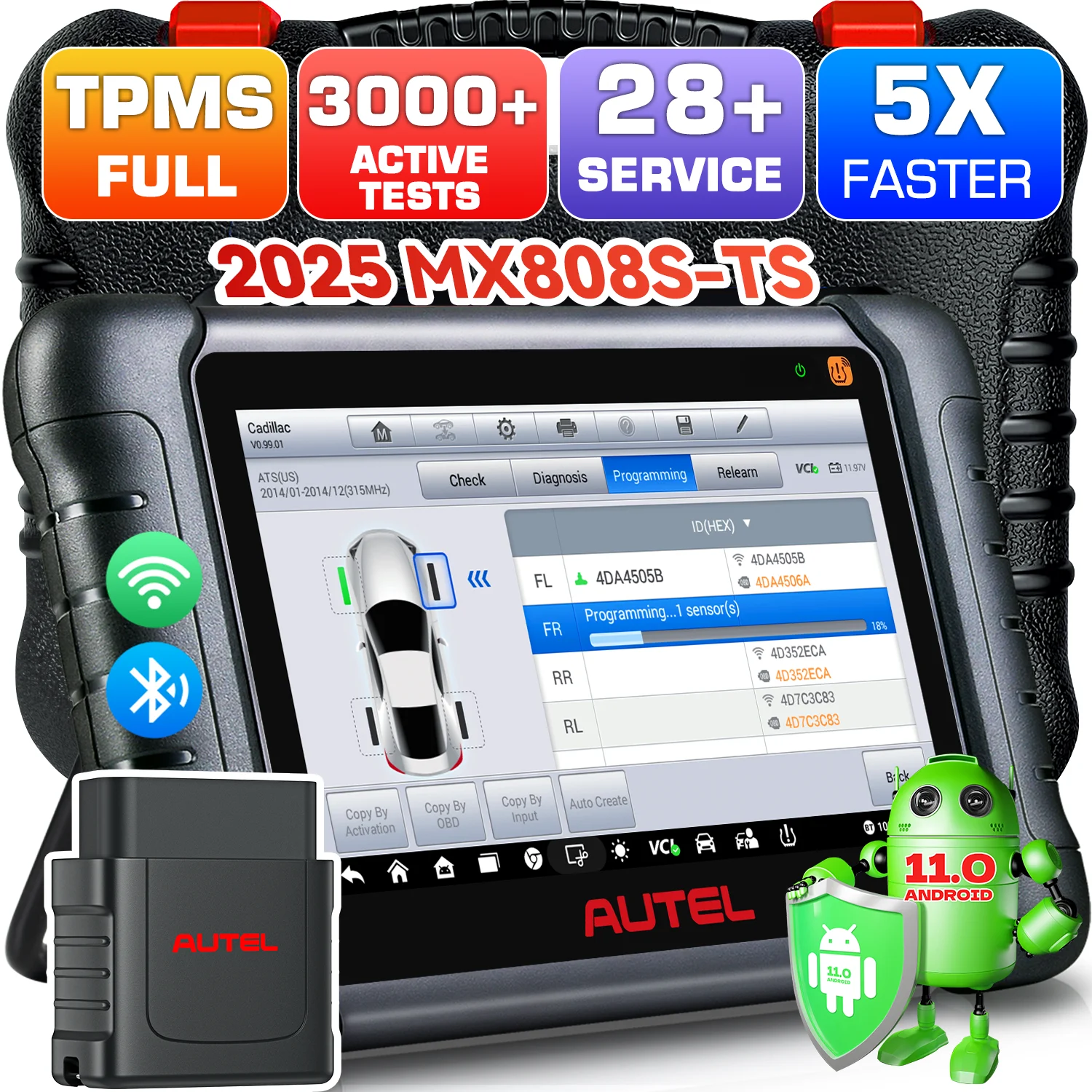 2025 Autel MaxiCheck MX808S TS OBD2 Scanner Bi-directional&TPMS Programming Tool All-System Diagnostic,28 Services PK MK808TS