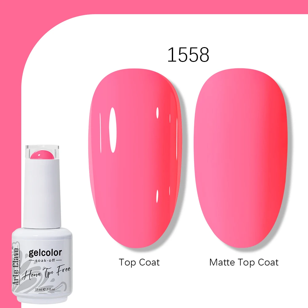 Arte Clavo 15ml Gel Nagellak Neon Bruin Koningsblauw Rood Groen Nude Nagelkunst Lak Gel Lak Top Coat UV Gel Nagellak
