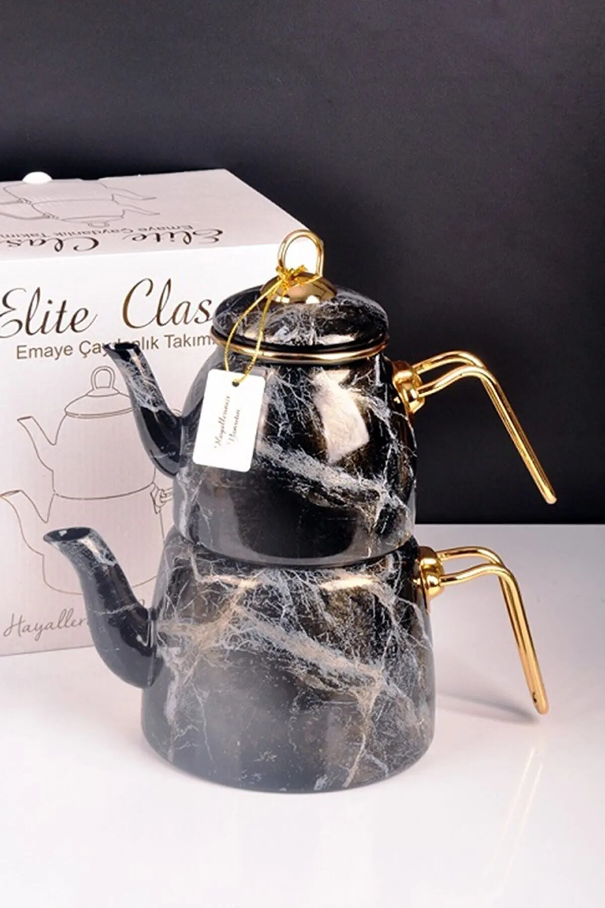 Black Elite Enamel Non-Stick Fireproof Set 1teapot Wholesale Stainless Tea Infusers Kettle Handmade Teapot With Handle