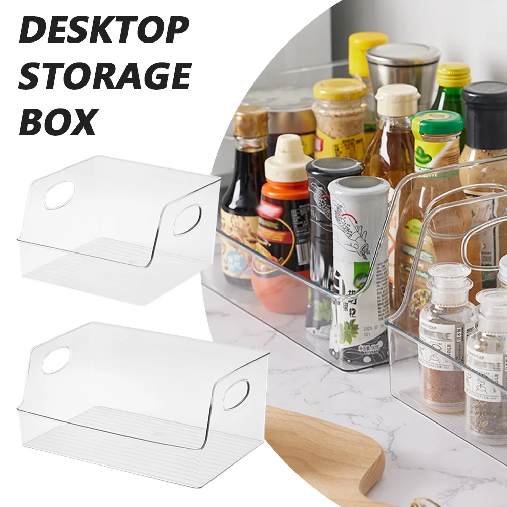 

2 Pcs Book Storage Box Bin Office Document Rack File Holders Boxes Magazine Plastic Large Desktop Organizer