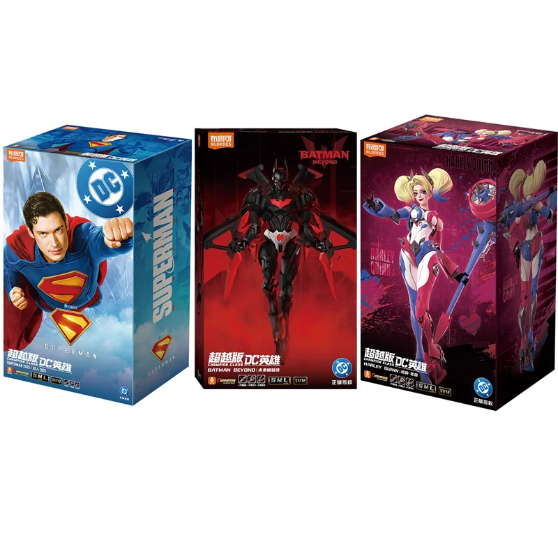 

Original 100% BLOKEES Nightwing Superman Batman Harley Quinn Beyond Gunn David DC Justice League Comics Figure Assembled Model
