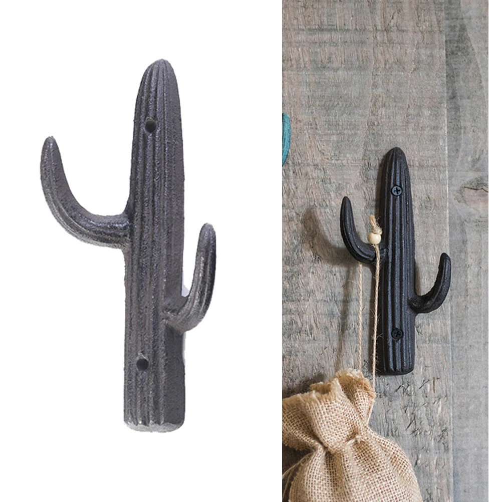 

Cast Iron Cactus Shaped Wall Mounted Hangers Home Wall Mounted Hanger Decor Bathroom Bedroom Accessories Durable Sturdy