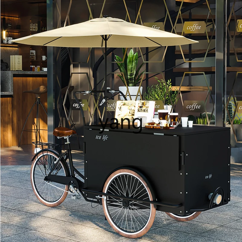 YJQ night market stall trolley movable coffee wrought iron float outdoor promotion display sale