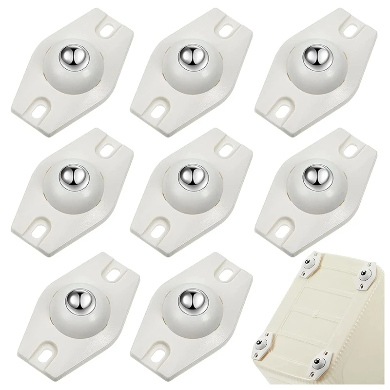 8 Pieces Self Adhesive Caster Wheels Mini Swivel Wheels 360 Degree Rotation Sticky Pulley With Ball Bearings