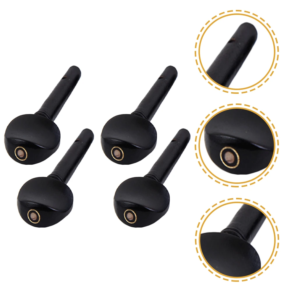 

4pcs Ebony Violin Instrument Parts Professional Tuner Accessories Durable Practical Long Lasting Use High Density Portable