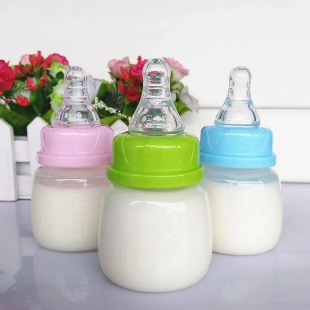 

60ML Baby Newborn Mini Portable Feeding Nursing Bottle BPA Free Safe Infant Nursing Nipple Care Feeder Fruit Juice Milk Bottles