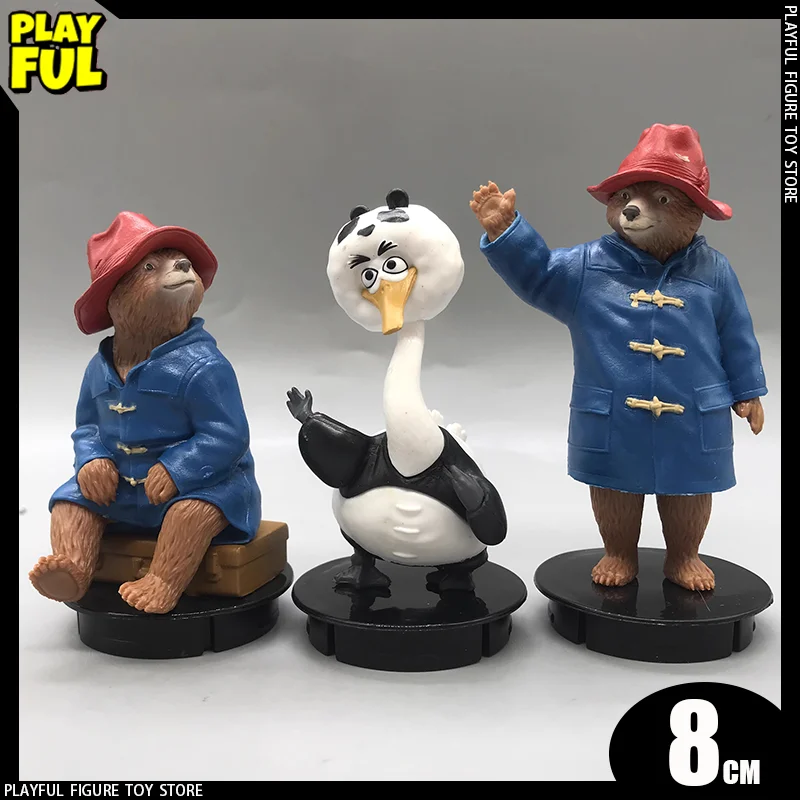 New In Stock Paddington In Peru Anime Figure 8cm Cute Sitting Posture Paddington Bear Doll Action Figure Custom Toys Kids Gift