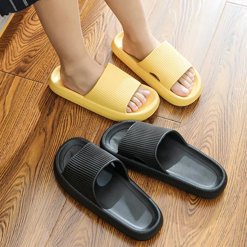 HOT Thick Platform Slippers Summer Beach Eva Soft Sole Slide Sandals Leisure Men Ladies Indoor Bathroom Anti-slip Couple Shoes